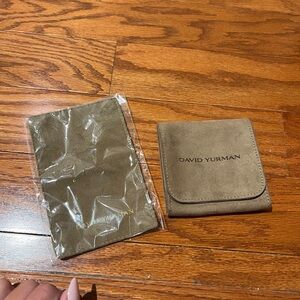 David Yurman Elegant Brown Suede Jewelry pouch